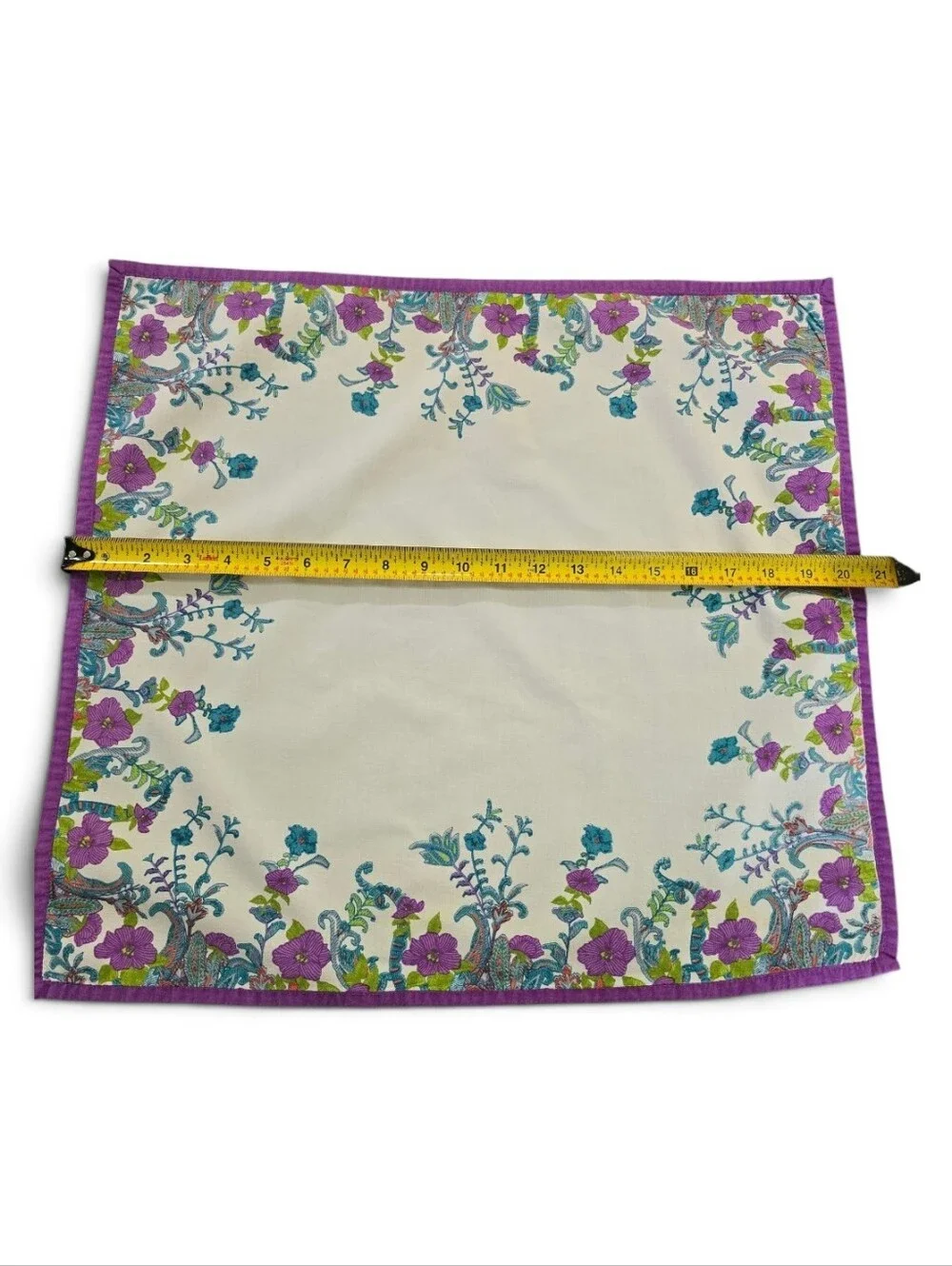 Vintage Purple Floral Border Cloth Napkins-set Of 2